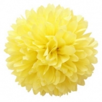 Pompón de papel de seda amarillo. 20, 35 y 50 cm.