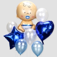 Globos para fiesta del bebé en azul. (20ud)