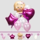Globos para fiesta del bebé en rosa. 