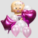 Globos para fiesta del bebé en rosa. (20UD)
